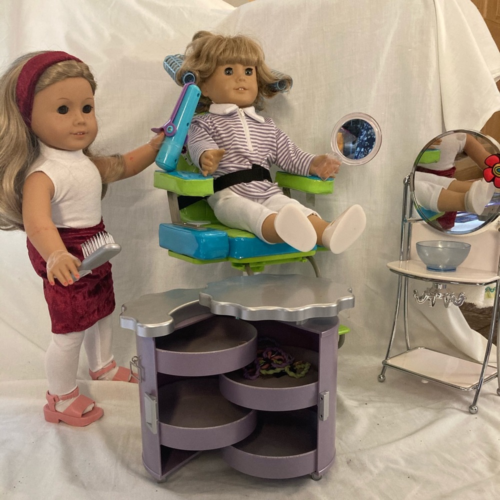 AG Salon Set: Vanity, Hairstyling Caddy & Styling Chair - $20 each!
